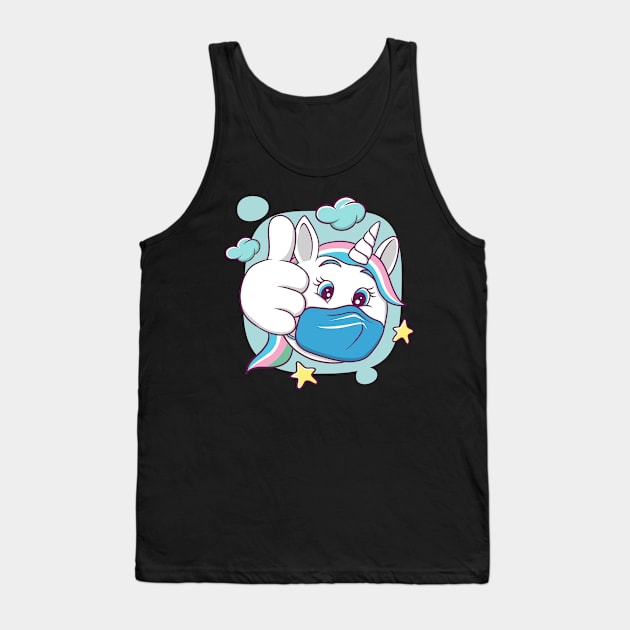 facial expression illustration (wearing a mask is ok) unicorn character Tank Top by ReasArt